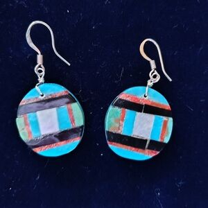 Colorful Handmade Geometric Earrings Pre Owned